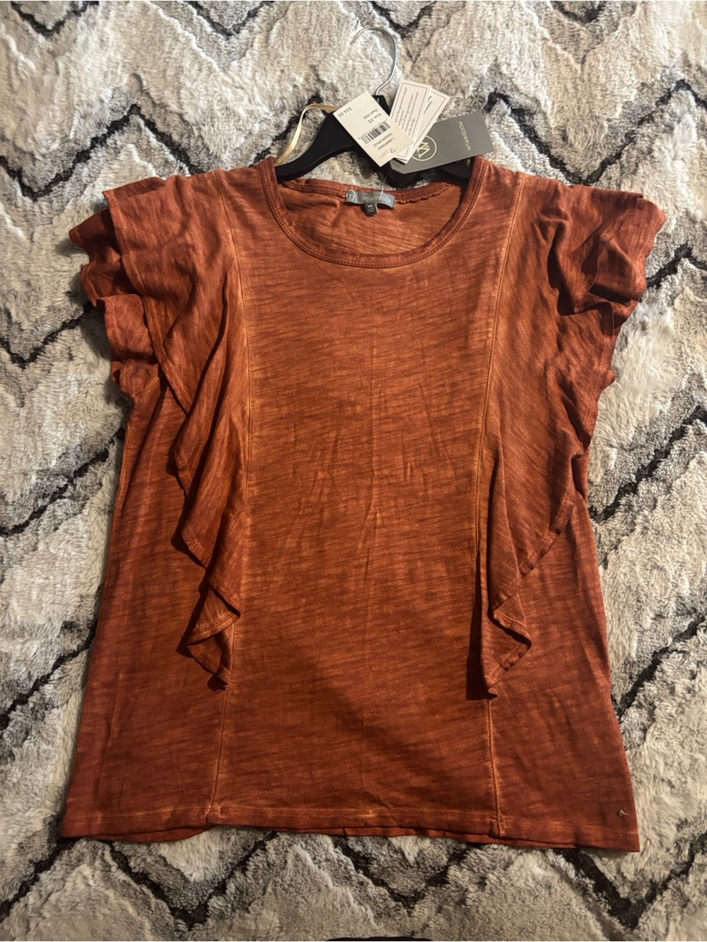 Wit n wisdom Ginger Spice Ruffle Sleeve Tee - Ginger Spice